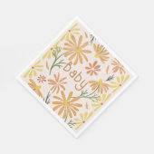 Babydusche Gelb und Orange Daisies Serviette (Ecke)