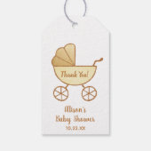 Babydusche Gelbe Carriage Vielen Dank Geschenkanhänger (Rückseite)