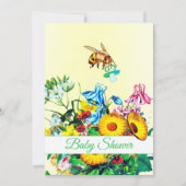 Babydusche Gelbe Honigbiene Niedlich Einladung (Vorderseite)