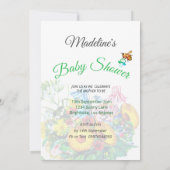 Babydusche Gelbe Honigbiene Niedlich Einladung (Rückseite)