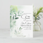 Babydusche - Gelbgrün Einladung (Stehend Vorderseite)