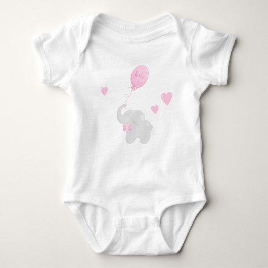 Babydusche Geschenk Bodysuit mit Elephant Baby Strampler (Vorderseite)