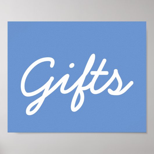 Babydusche Geschenk Tisch Poster - Blau (Vorne)