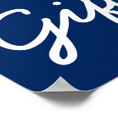 Babydusche Geschenk Tisch Poster - Navy Blue (Ecke)