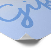 Babydusche Geschenk Tisch Poster Ombre Blue Silver (Ecke)