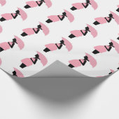 Babydusche Geschenkpackung, rosa schwarze schwange Geschenkpapier (Ecke)