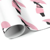 Babydusche Geschenkpackung, rosa schwarze schwange Geschenkpapier (Rolleneckpunkt)