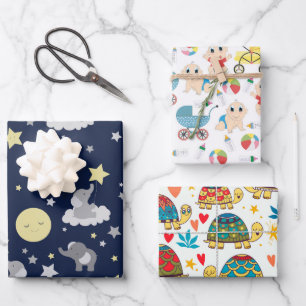 Babydusche Geschenkpapier Set
