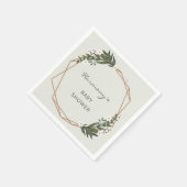 Babydusche Geschlecht Neutral Boho Geometric Green Serviette (Ecke)