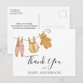 Babydusche Geschlecht neutral Danke Postkarte (Vorne/Hinten)
