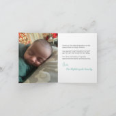 Babydusche Geschlecht neutrales Foto Pastel Green Dankeskarte (Innenseite)