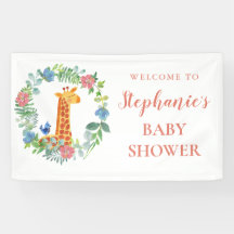 Babydusche Giraffe Blumenreath Personalisiert