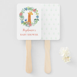 Babydusche Giraffe Blumenreath Personalisiert Fächer
