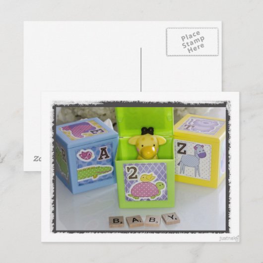 Babydusche Giraffe Postkarte (Vorne/Hinten)