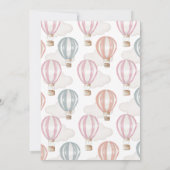 Babydusche Girl Hot Air Balloons Pastellfarben Einladung (Rückseite)