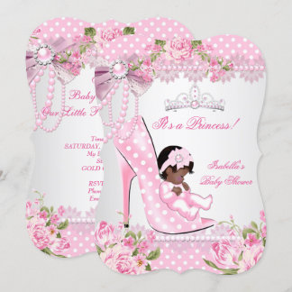 Babydusche Girl Pink Rose Polka Dosen High Heels A Einladung