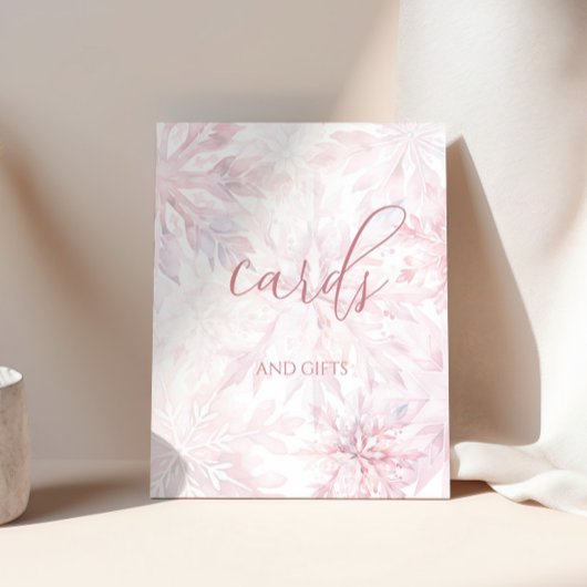 Babydusche Girl Pink Snowflake Karten und Geschenk Poster