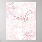 Babydusche Girl Pink Snowflake Karten und Geschenk Poster (Vorne)