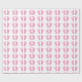 Babydusche Glitzer Girl Pink Rose White Feet Geschenkpapier (Flach)