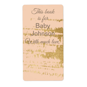 Babydusche "Gold Classic/P" Buchzeichen Sheet von 