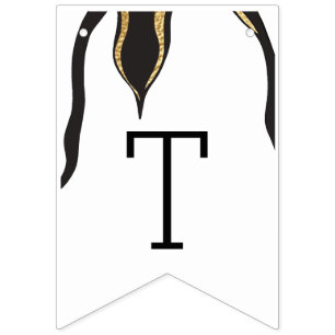 Babydusche, Gold-Pinguin, Frack-Banner Wimpelkette