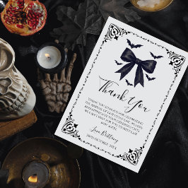 Babydusche Gothic von Fledermäusen und Bows Dankeskarte
