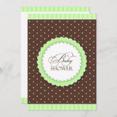 Babydusche Green Brown Flat Card Einladung (Vorne/Hinten)