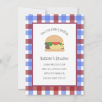 Babydusche GRILLEN Backyard Hamburger Kariert