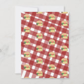 Babydusche GRILLEN Backyard Hamburger Kariert Red Einladung (Rückseite)