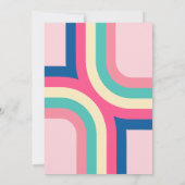 Babydusche Groovy Retro Typografie Pink Einladung (Rückseite)