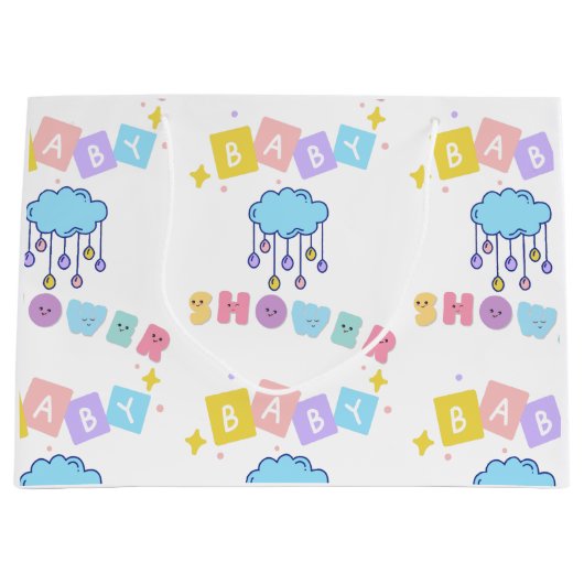 Babydusche Große Geschenktasche Geschenktüte (Vorderseite)