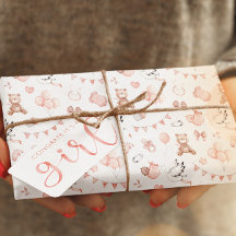 Babydusche Große Wickelpapierwalzen