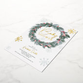 Babydusche grün blau rot blumenrot Weihnachtskranz Folieneinladung (Gedreht)