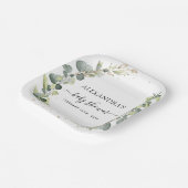 Babydusche Grüne Elegante Wasserfarbe Bohemisch Pappteller (Gewinkelt)