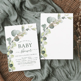 Babydusche Grüne Eucalyptus Sukkulent Elegant Einladung