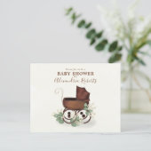 Babydusche Grüne Moderne Wasserfarbe Eukalyptus Postkarte (Stehend Vorderseite)