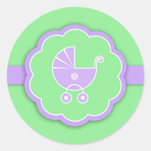 Babydusche Grüne neutrale Aufkleber (Vorderseite)