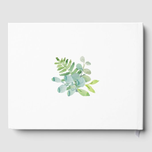 Babydusche Grüne Wasserfarbenreath Gästebuch (Rückseite)