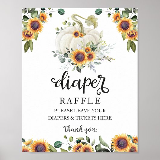 Babydusche Grüne Windeln Raffle Spielzeichen Poster (Vorne)