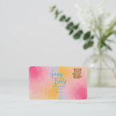 Babydusche Gummy Bear Game - Pastell-Design Begleitkarte (Stehend Vorderseite)