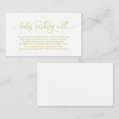 Babydusche, gut wollen, handgeschriebenes Gold Begleitkarte (Vorne/Hinten)