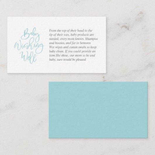 Babydusche, Gut wollen, Tiffany, graue Schrift Begleitkarte (Vorne/Hinten)