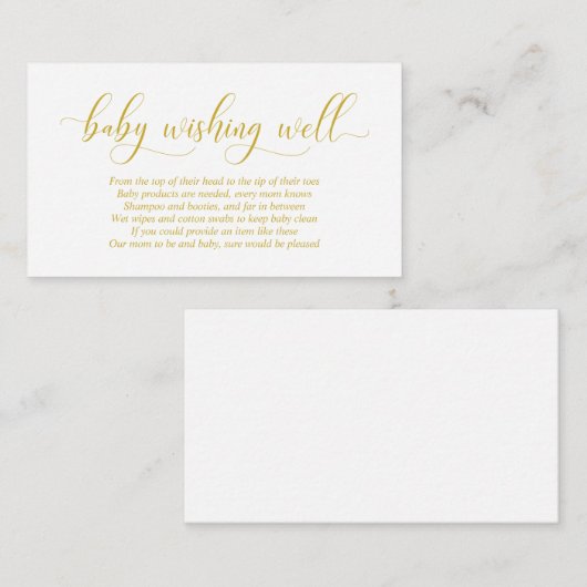 Babydusche, gutes Wohnen, modernes Gold Script Begleitkarte (Vorne/Hinten)