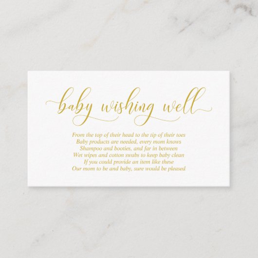 Babydusche, gutes Wohnen, modernes Gold Script Begleitkarte (Vorderseite)