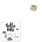 Babydusche Hallo Neue Familie Gummistempel (Stempel)