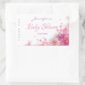 Babydusche Handschrift Text Elegante Wasserfarbe Rechteckiger Aufkleber (Tasche)