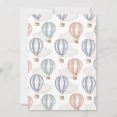 Babydusche Heißluftballons Geschlecht neutral Einladung (Rückseite)