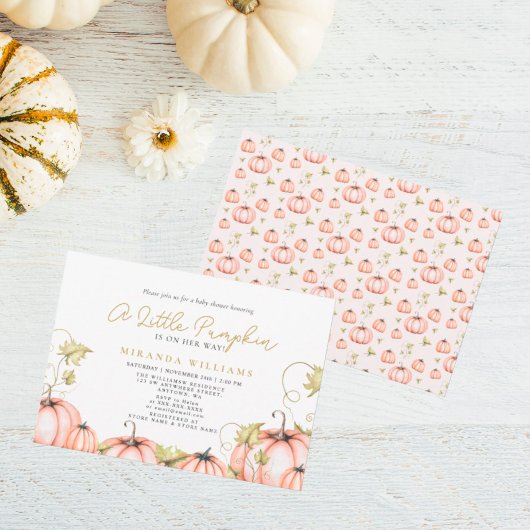 Babydusche Herbst Kleiner Kürbis Einladung