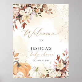 Babydusche/Herbst-Willkommensschild, kleines Kürbi Poster