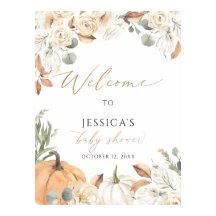 Babydusche/Herbst-Willkommensschild, kleines Kürbi